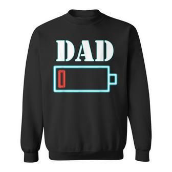 Mens Dad Battery Low Funny Tired Parenting Fathers Day Sweatshirt - Thegiftio UK