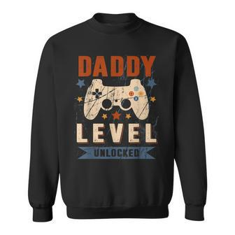 Mens Dad Level Unlocked Video Gamer Leveled Up To Daddy Sweatshirt - Thegiftio UK