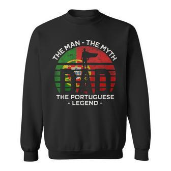 Mens Dad The Man The Myth The Portuguese Legend Portugal Vintage Sweatshirt - Seseable
