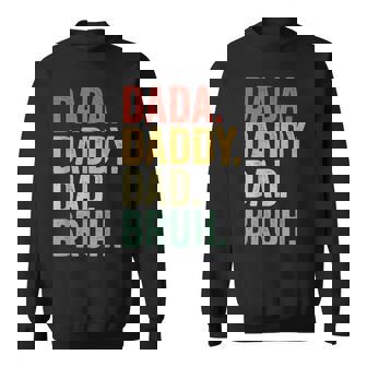 Mens Dada Daddy Dad Bruh Funny Fathers Day Dad Vintage Sweatshirt - Seseable