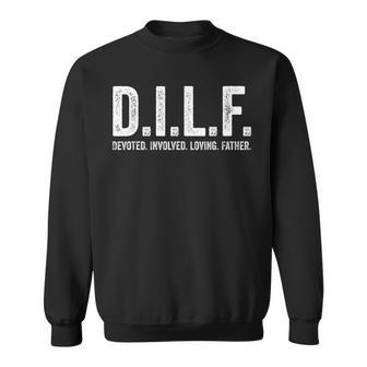Mens Dilf Men Funny Fathers Day Gift For Dad Sweatshirt | Mazezy