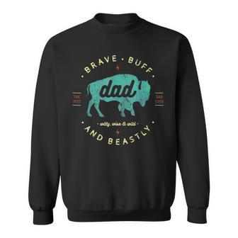 Mens Fathers Day Gift - Dad Vintage Retro Buffalo - Bison Sweatshirt - Seseable