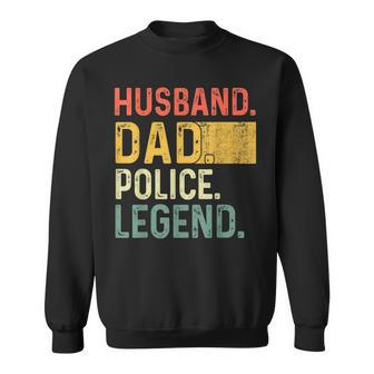 Mens Fathers Day Husband Dad Police Legend Funny Vintage Sweatshirt - Thegiftio UK