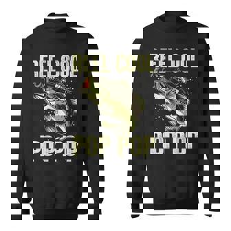 Mens Fathers Day Reel Cool Pop Pop Fishing Fathers Dad Sweatshirt - Thegiftio