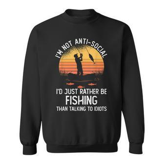 Mens Fishing | Id Rather Be Fishing | Funny Fishing Sweatshirt | Mazezy