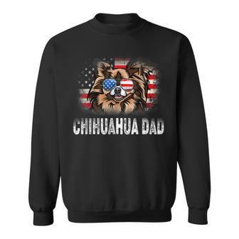Mens Fun Chihuahua Dad American Flag Father’S Day Bbnmjr Sweatshirt | Mazezy