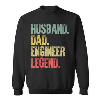 Mens Funny Vintage Husband Dad Engineer Legend Retro Sweatshirt - Seseable