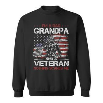 Mens Grandpa For Men Fathers Day Im A Dad Grandpa Veteran Sweatshirt - Seseable