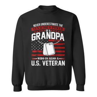 Mens Grandpa US Proud Veteran For Granfathers Men Women Sweatshirt Graphic Print Unisex - Seseable