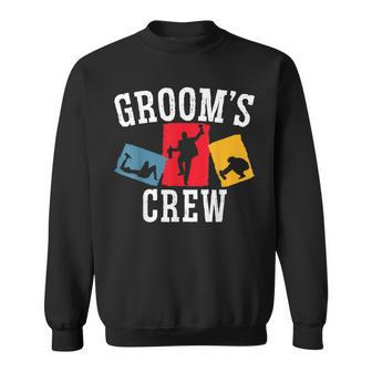 Mens Grooms Crew Groom Squad Stag Night Bachelor Party Sweatshirt - Seseable
