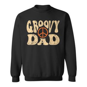 Mens Groovy Dad 70S Aesthetic Nostalgia 1970S Retro Dad Sweatshirt - Seseable