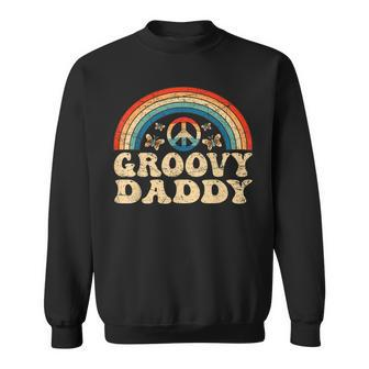 Mens Groovy Daddy 70S Aesthetic Nostalgia 1970S Retro Dad Sweatshirt - Seseable