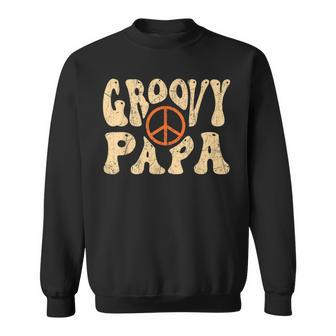 Mens Groovy Papa 70S Aesthetic Nostalgia 1970S Retro Dad Sweatshirt - Seseable