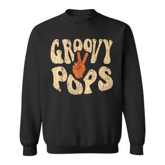 Mens Groovy Pops 70S Aesthetic Nostalgia 1970S Retro Dad Sweatshirt - Seseable