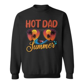 Mens Hot Dad Summer Father Grandpa Vintage Tropical Sunglasses Sweatshirt - Seseable