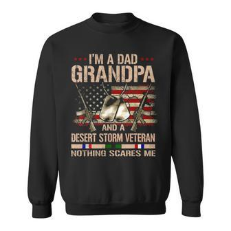 Mens I Am Veteran Grandpa Desert Storm Veteran Gift Memorial Day Sweatshirt - Seseable