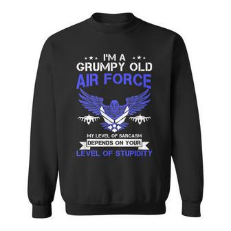 Mens Im A Grumpy Old Air Force Veteran T | Veteran Men Women Sweatshirt Graphic Print Unisex - Seseable