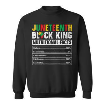 Mens Junenth Black King Nutritional Facts Melanin Men Father Sweatshirt | Mazezy