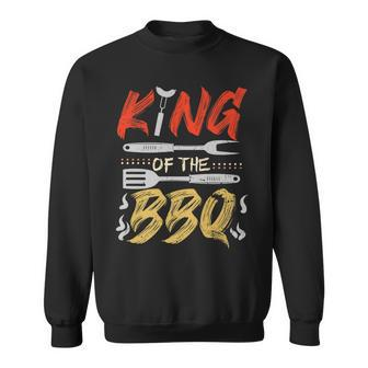 Mens King Of The Bbq Funny Dad Grilling Bbq Fathers Day Men Sweatshirt - Thegiftio UK