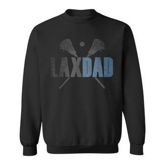 Mens Lax Dad Lacrosse Player Father Coach Sticks Vintage Graphic Sweatshirt - Seseable