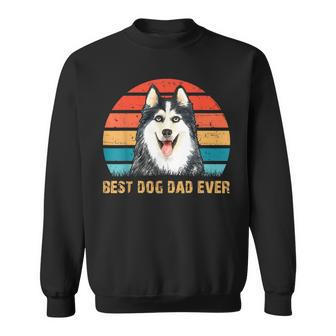 Mens Mens Quote Best Dog Dad Ever Vintage Siberian Husky Gift For Men Sweatshirt | Mazezy