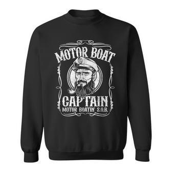 Mens Motor Boat Captain Funny Pontoon Boating Motor Boatin Lake Sweatshirt | Mazezy