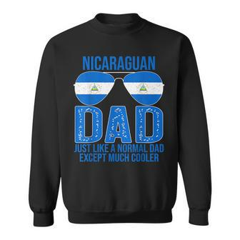 Mens Nicaraguan Dad Nicaragua Flag Sunglasses Fathers Day Sweatshirt - Seseable