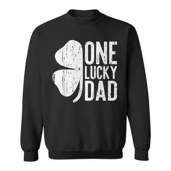 Mens One Lucky Dad Vintage St Patrick Day Sweatshirt - Seseable