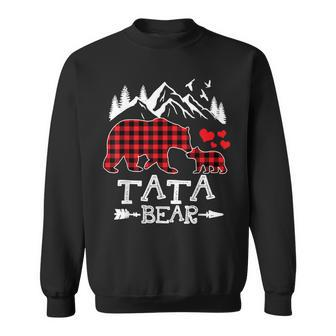 Mens Paws Bear Family Christmas 2022 Red Buffalo Plaid Pajamas V2 Men Women Sweatshirt Graphic Print Unisex - Thegiftio UK