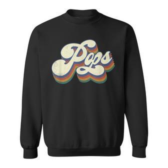 Mens Pops Gifts Retro Vintage Fathers Day Pops Sweatshirt | Mazezy