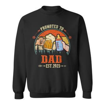 Mens Promoted To Dad 2023 Funny For New Dad Sweatshirt - Seseable
