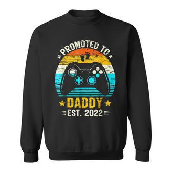 Mens Promoted To Daddy Est 2023 First Time Daddy Sweatshirt - Seseable