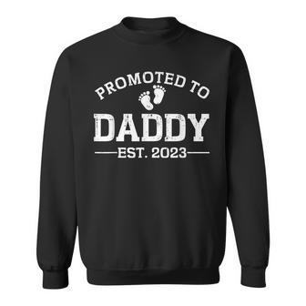 Mens Promoted To Daddy Est 2023 For First Time Dad Fathers Day Sweatshirt | Mazezy CA