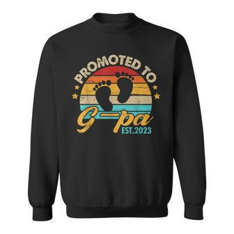 Mens Promoted To G Pa 2023 Fathers Day Funny First Time Dad Sweatshirt - Seseable
