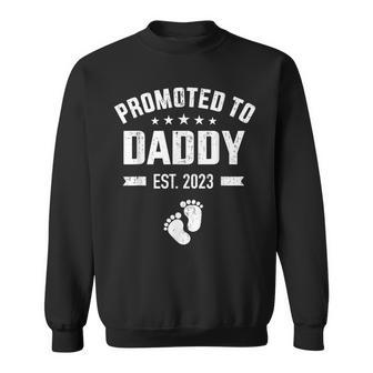Mens Promoted To New Daddy 2023 Soon To Be Dad Fathers Day Sweatshirt - Thegiftio UK