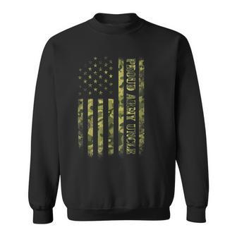 Mens Proud Army Uncle American Flag Camouflage Military Sweatshirt - Seseable