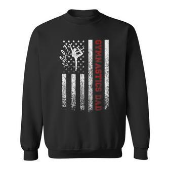 Mens Proud Gymnastics Dad American Flag Cool Usa Patriotic Sweatshirt - Thegiftio UK