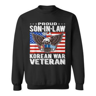 Mens Proud Son-In-Law Of Korean War Veteran Military Family Gift Men Women Sweatshirt Graphic Print Unisex - Seseable