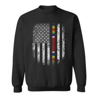 Mens Proud World War 2 Veteran - Us Flag Ww 2 Ribbon Dad Grandpa Men Women Sweatshirt Graphic Print Unisex - Seseable