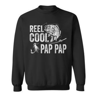 Mens Reel Cool Pap Pap Fishing Fathers Day Gifts Sweatshirt - Seseable