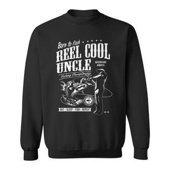 Mens Reel Cool Uncle 1 Fishing Fathers Day Sweatshirt - Seseable