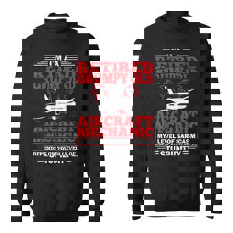 Mens Retired Aircraft Mechanic Airplane Maintenance Technician Sweatshirt - Thegiftio