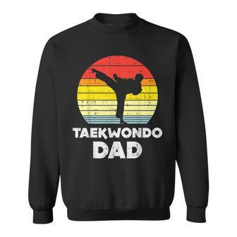 Mens Taekwondo Dad Sunset Retro Korean Martial Arts Men Gift Sweatshirt - Seseable
