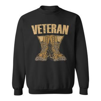Mens Veteran Gifts Army Boots Veterans Day Sweatshirt - Seseable