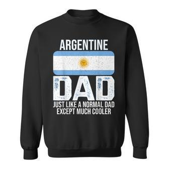 Mens Vintage Argentine Dad Argentina Flag Design Fathers Day Sweatshirt - Seseable
