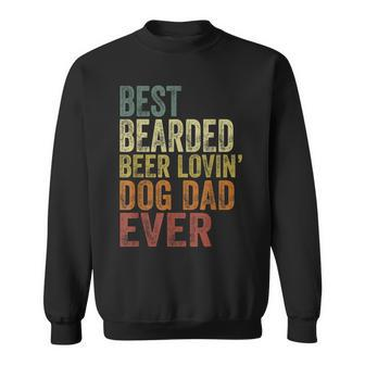 Mens Vintage Best Bearded Beer Lovin Dog Dad Pet Lover Owner Sweatshirt - Seseable