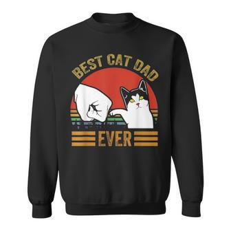 Mens Vintage Best Cat Dad Ever Men Bump Fit Fathers Day Gift V2 Sweatshirt - Seseable