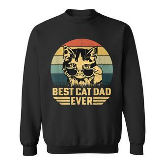 Mens Vintage Best Cat Dad Ever Retro Fathers Day For Cat Dad Sweatshirt - Seseable