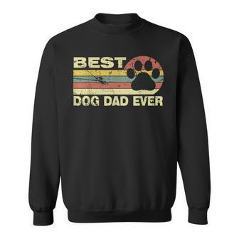 Mens Vintage Best Dog Dad Ever Cool Fathers Day Retro Sweatshirt - Seseable