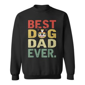 Mens Vintage Best Dog Dad Ever Gift Boston Terrier Dog Lover Sweatshirt - Seseable